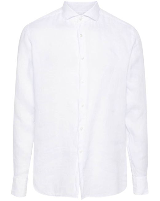 Xacus cutaway-collar linen shirt