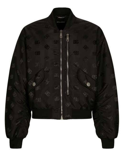 Dolce & Gabbana logo-tag satin bomber jacket