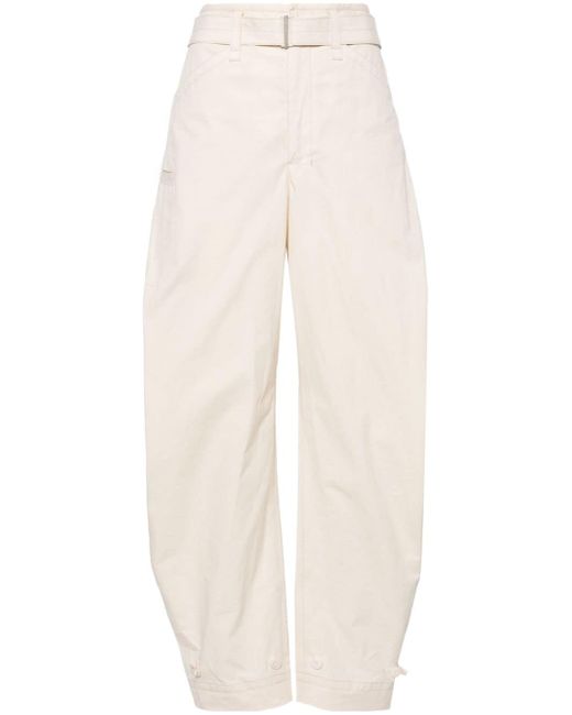 Lemaire belted tapered-leg trousers