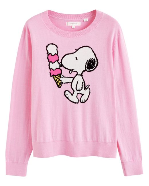Chinti And Parker Snoopy Ice Cream intarsia-knit jumper