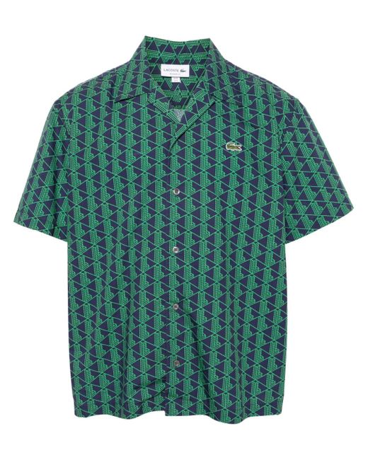 Lacoste short-sleeve geometric-print shirt
