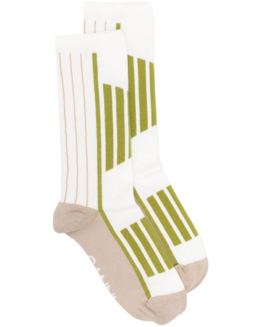 Ganni colour-block striped socks