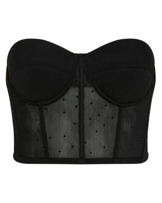 Rebecca Vallance Lucienne crystal-embellished corset top