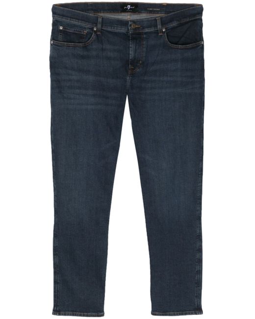 7 For All Mankind tapered-leg stretch-cotton jeans