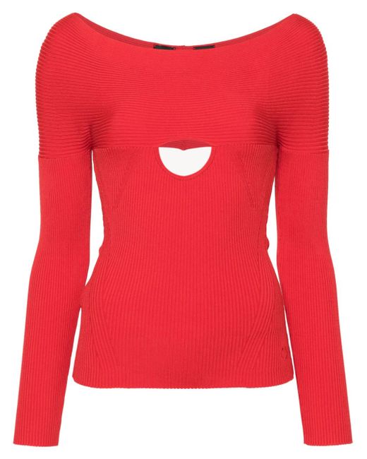 Pinko cut-out ribbed-knit top