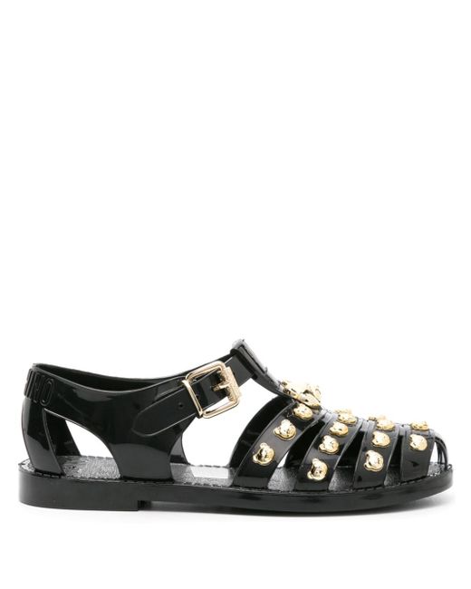 Moschino Teddy Bear-studded patent sandals