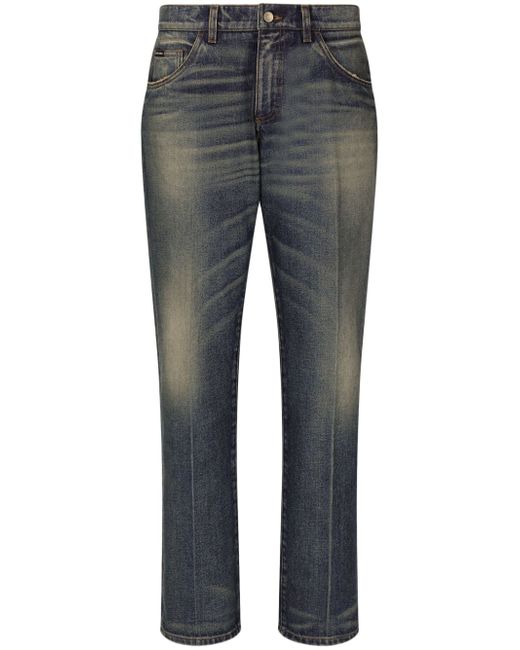Dolce & Gabbana Classic distressed straight-leg jeans