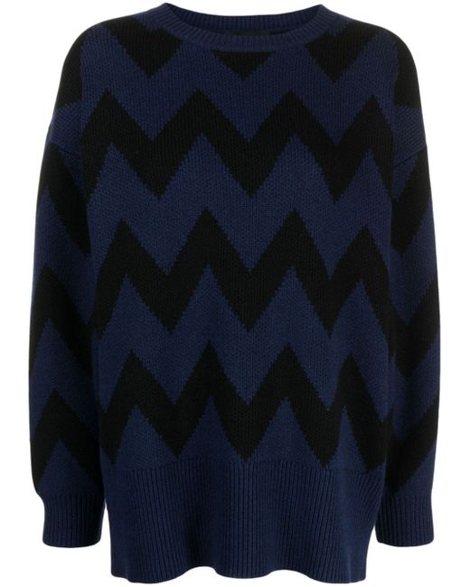Cynthia Rowley patterned-intarsia ribbed-knit jumper