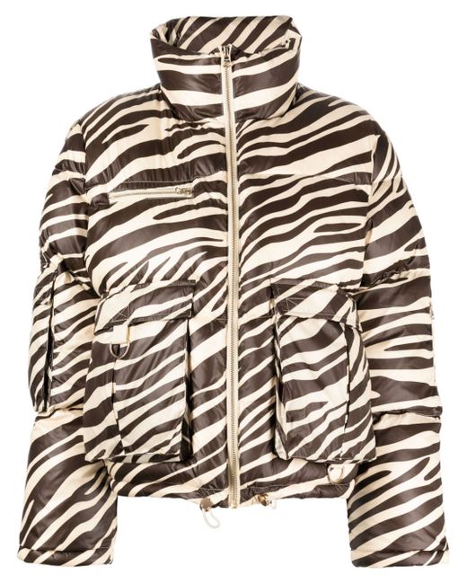 Cynthia Rowley zebra-print puffer jacket