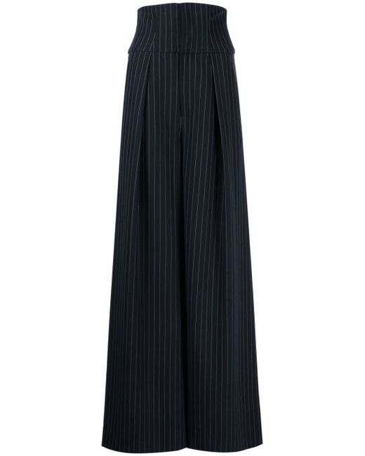 Cynthia Rowley pinstripe-pattern wide-leg trousers