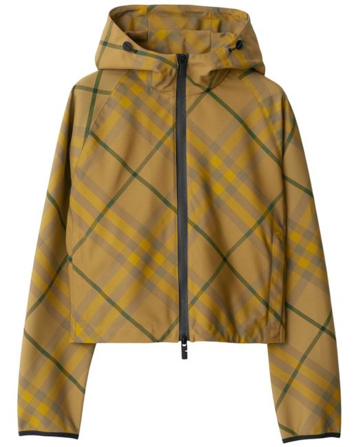 Burberry check-pattern zip-up jacket