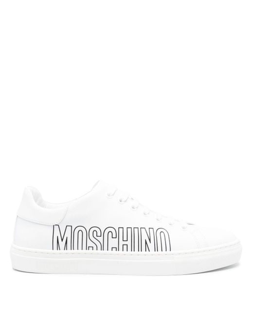 Moschino logo-debossed leather sneakers