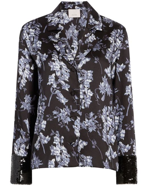 Cinq a Sept Phoebe floral-print sequinned shirt