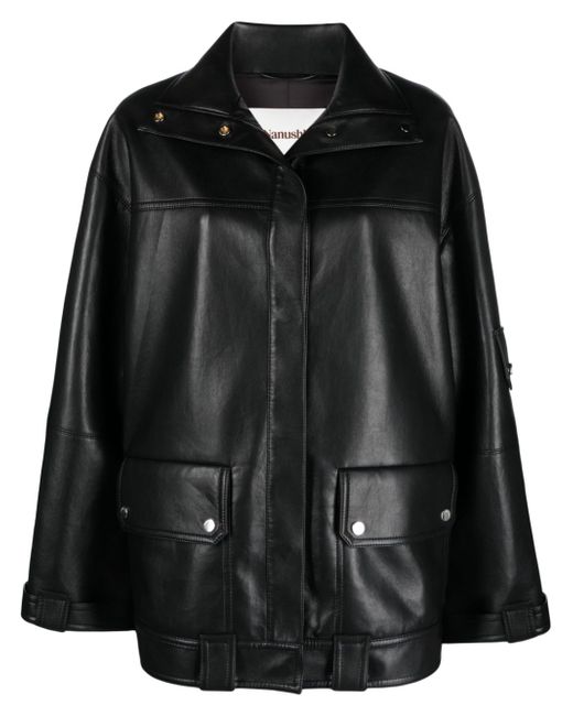 Nanushka Silva panelled faux-leather jacket