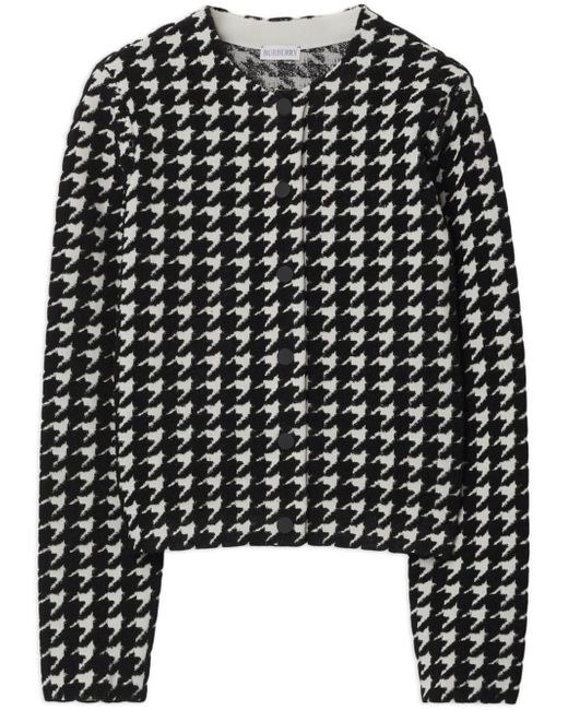 Burberry houndstooth-pattern crew-neck jumper