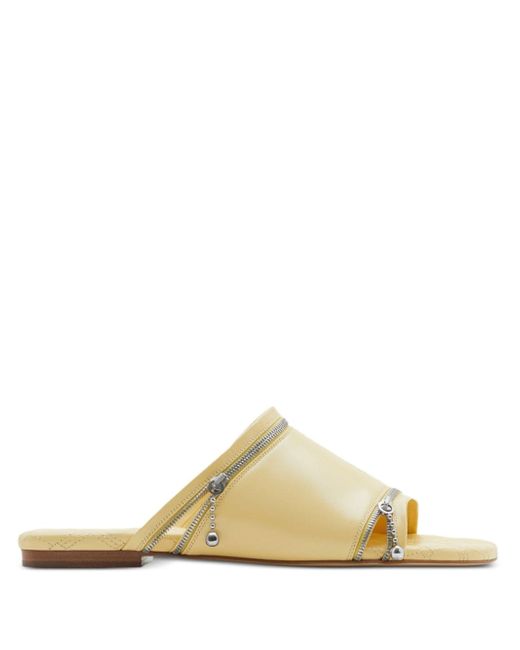 Burberry zip-detail leather slides