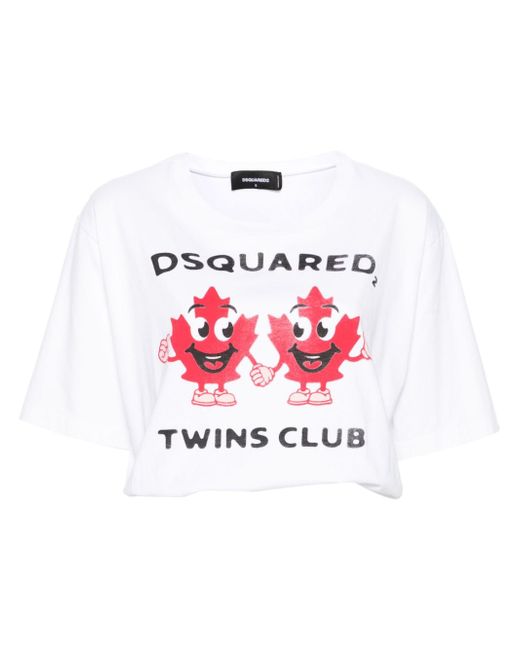 Dsquared2 logo-print cropped T-shirt