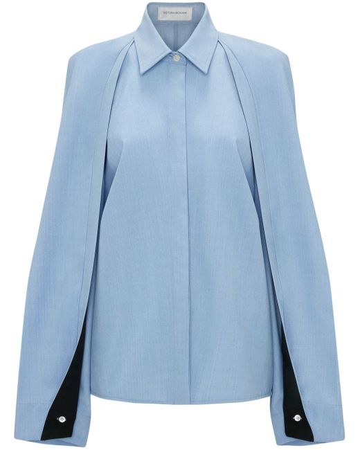 Victoria Beckham pleat-detail raglan shirt
