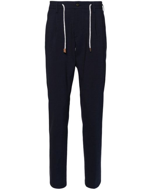 Eleventy drawstring-waist tapered trousers
