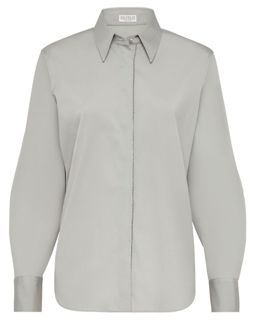 Brunello Cucinelli spread-collar long-sleeve shirt