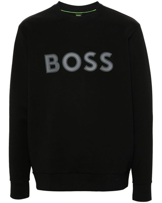 Boss logo-rubberised jersey sweatshirt