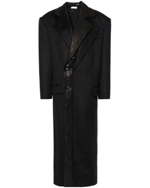 The Mannei Dundee leather-trim coat