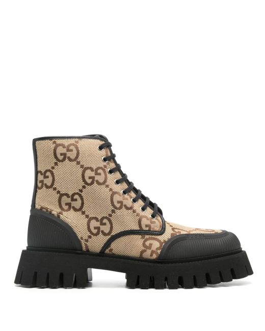 Gucci GG lace-up combat boots