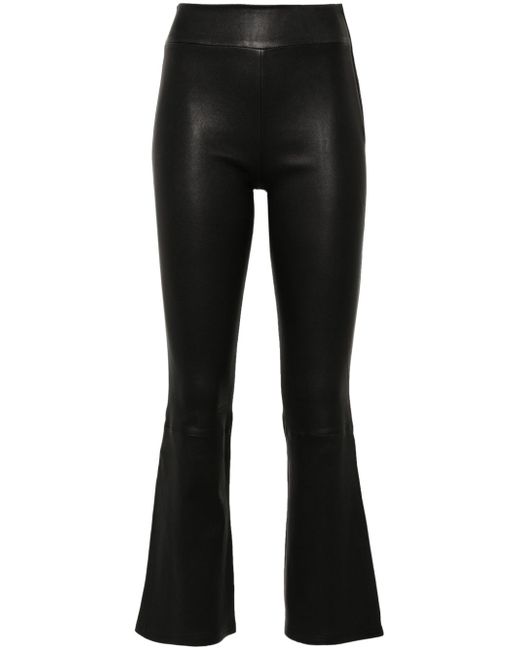 Arma flared cropped leather trousers