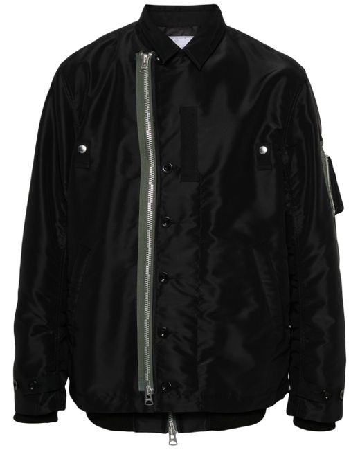 Sacai contrasting-trim layered bomber jacket