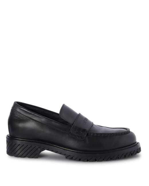 Off-White Military logo-debossed leather loafers