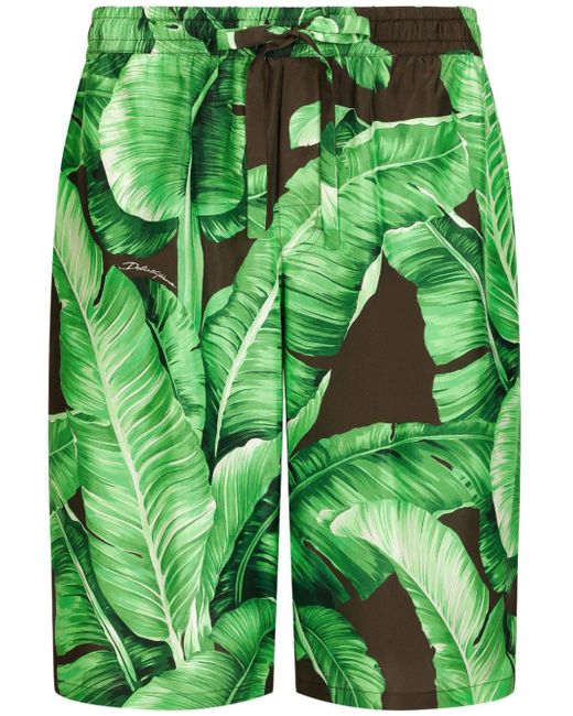 Dolce & Gabbana banana leaf-print Bermuda shorts