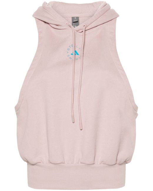 Adidas by Stella McCartney logo-print sleeveless hoodie