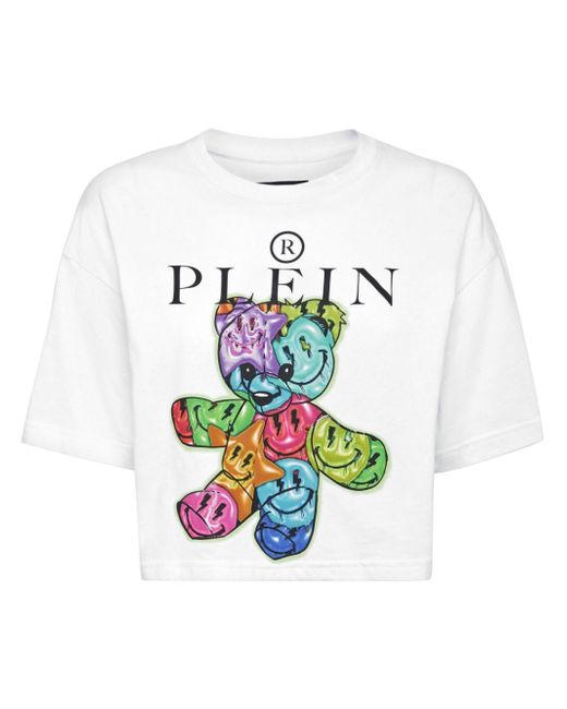 Philipp Plein graphic-print cropped t-shirt