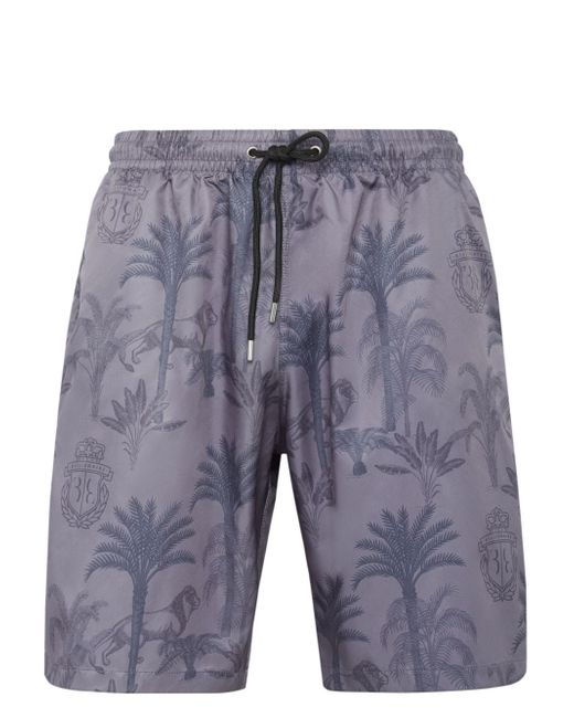 Billionaire palm tree-print swim shorts