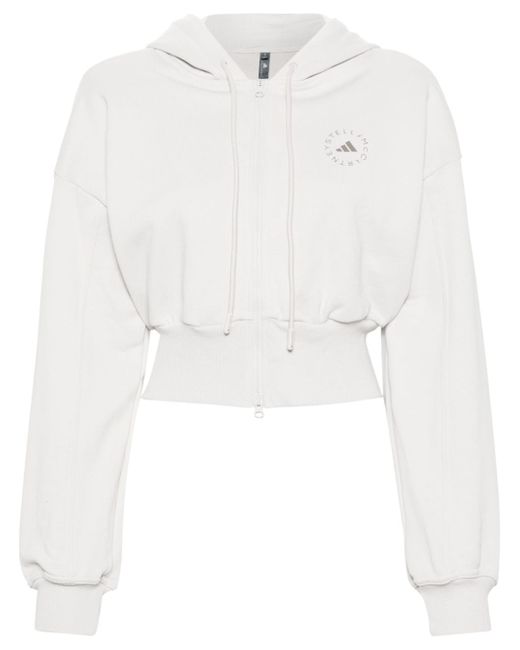 Adidas by Stella McCartney logo-print cropped hoodie