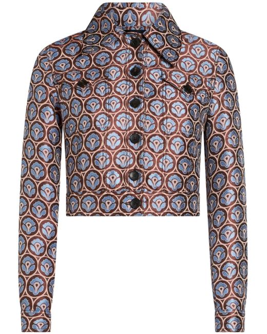 Etro floral-jacquard cropped jacket