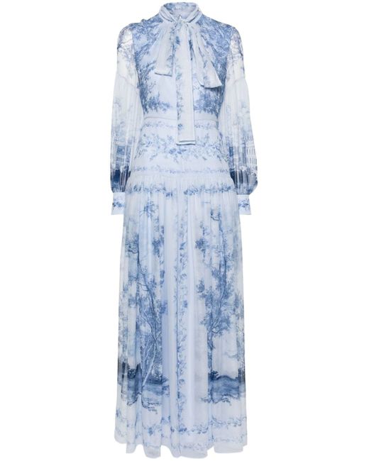 Erdem graphic-print silk dress
