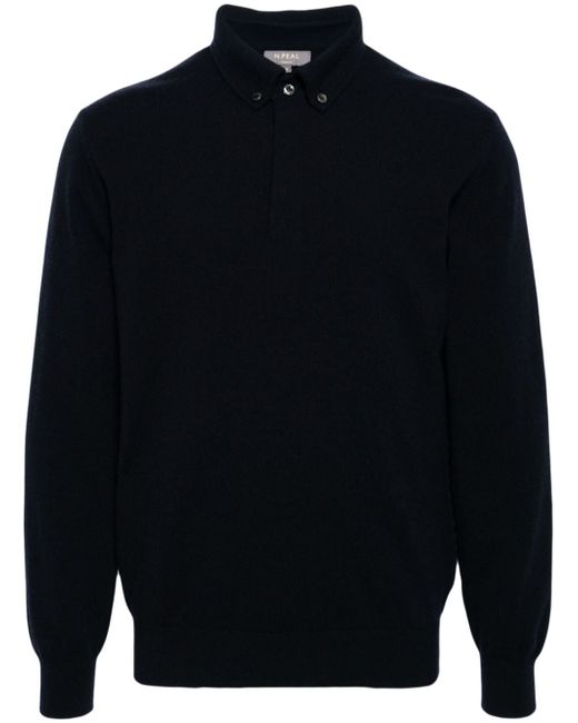 N.Peal long-sleeve knitted polo shirt