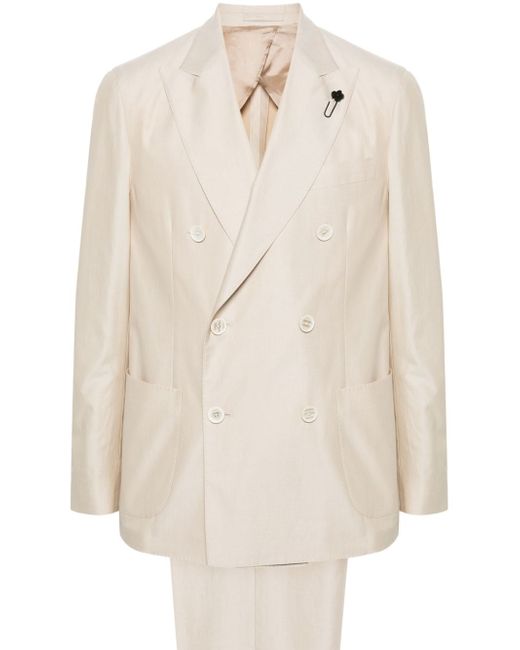 Lardini double-breasted cotton suit