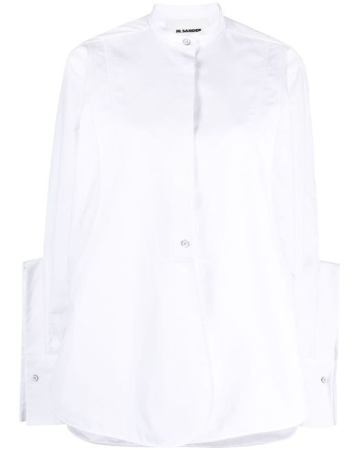 Jil Sander band-collar panelled shirt