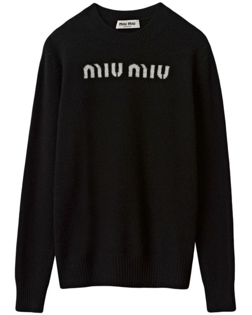 Miu Miu logo-jacquard jumper