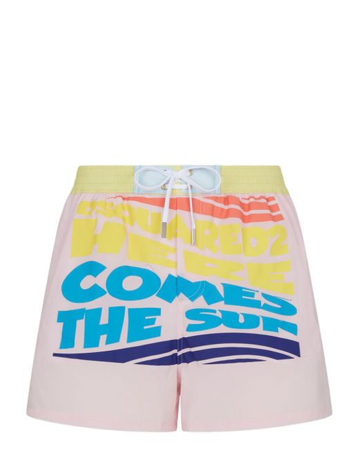 Dsquared2 slogan-print swim shorts
