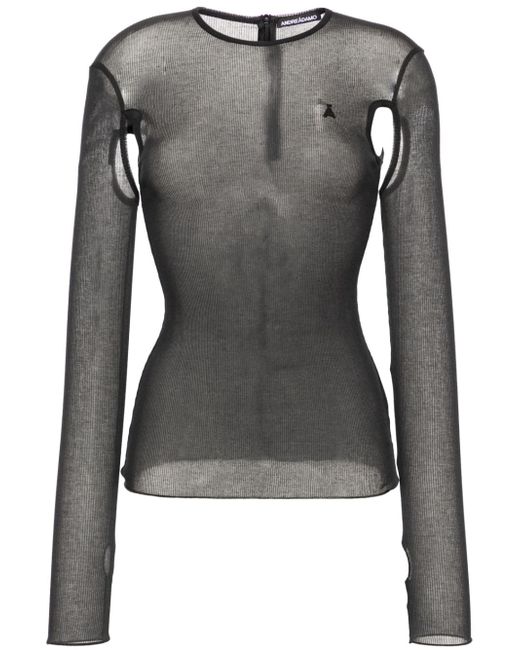 Andreādamo cut-out ribbed top