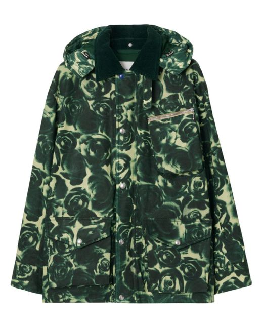 Burberry rose-print waxed cotton jacket