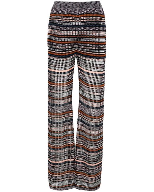 Missoni striped intarsia-knit falred trousers