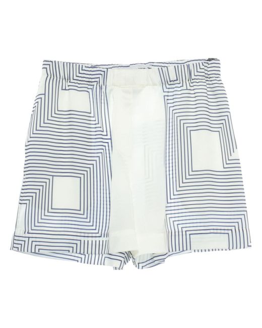 Low Classic geometric-print satin-finish shorts