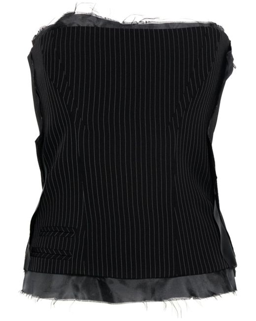 Ottolinger pinstriped deconstructed corset top