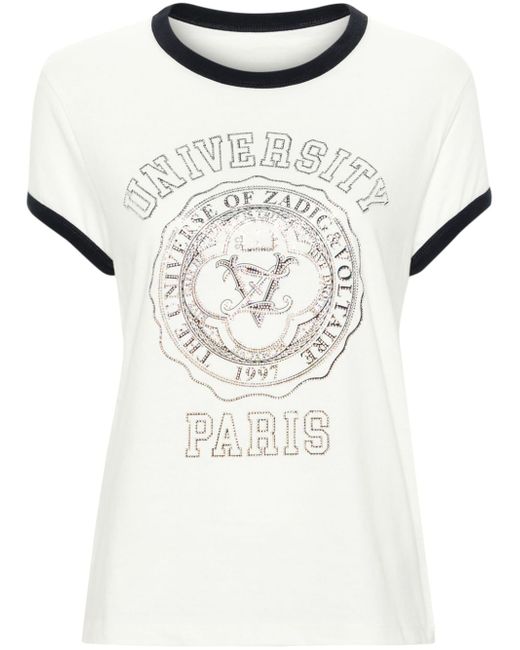 Zadig & Voltaire rhinestoned logo-print T-shirt