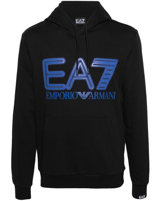 Ea7 Logo Series hooded cotton sweatshirt
