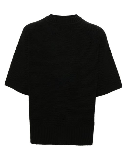 Homme Pliss Issey Miyake straight-hem knitted T-shirt